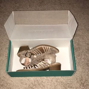 Maurices shimmery Emily block heel sandals